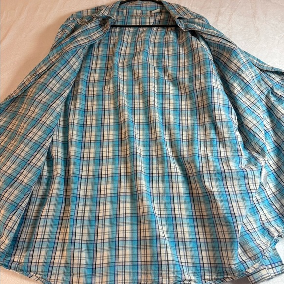 Roper Men's Turquoise and White Plaid Button Down Shirt - Picture 3 of 8